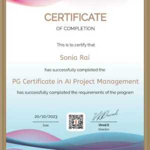 PG Certificate AI Project Management certificate